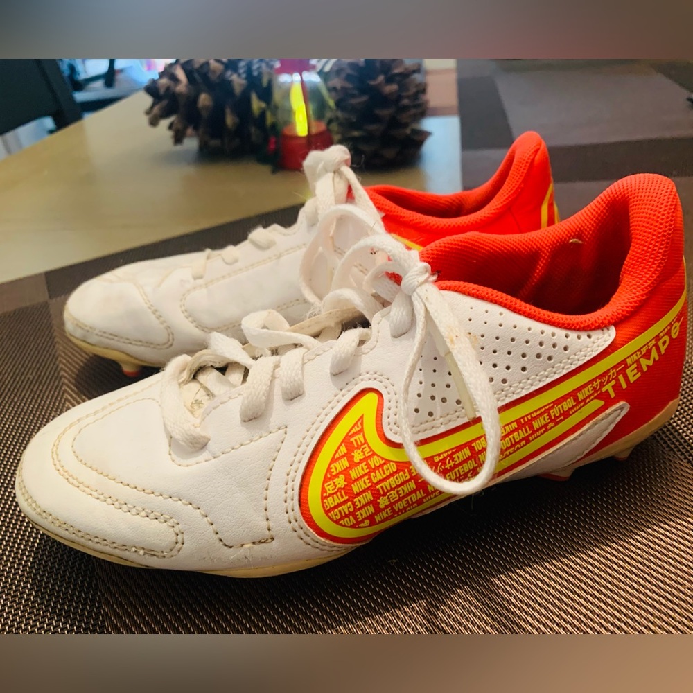 Nike Kids White and Orange Sneakers